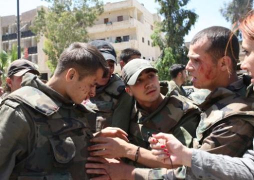 Verletzte syrische Soldaten in Daraa