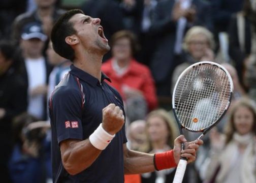 Novak Djokovic nach dem Sig über Roger Federer