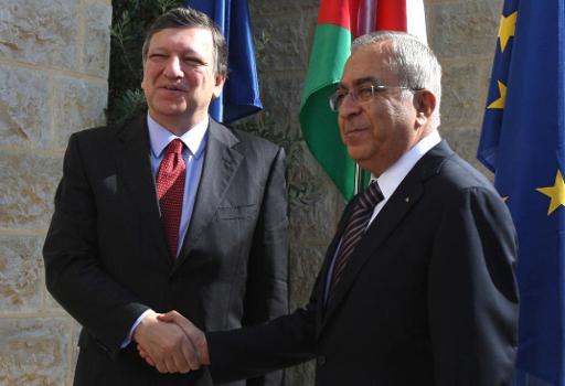 EU-Kommissionspräsident José Manuel Barroso und der palästinensische Ministerpräsident Salam Fajad
