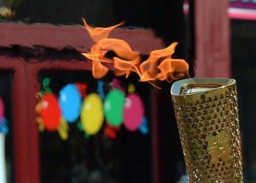 Die Olympische Fackel auf ihrer Reise durch London