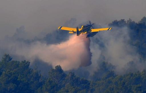 Ein Löschflugzeug im Einsatz