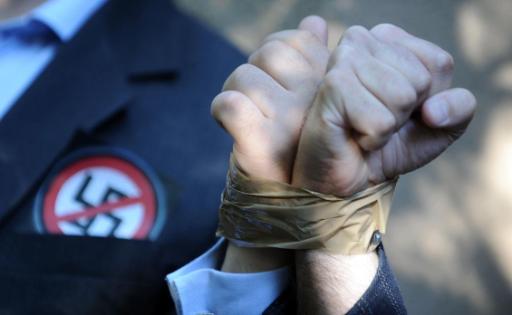 Protest der Europäischen Union der jüdischen Studenten gegen den Kriegsverbrecher Laszlo Csatary