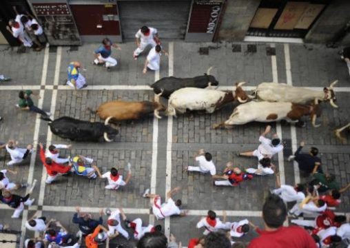 Stierhatz im spanischen Pamplona