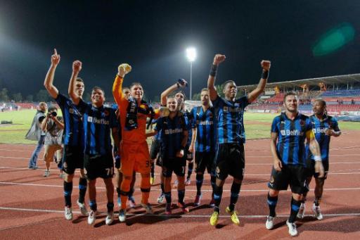 Spieler des FC Brügge nach dem 3:0-Sieg in Debrecen