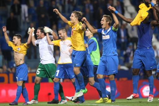 Die Spieler des Racing Genk nach dem 2:0-Sie über den FC Luzern
