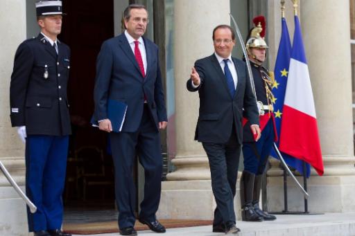 Antonis Samaras und François Hollande in Paris