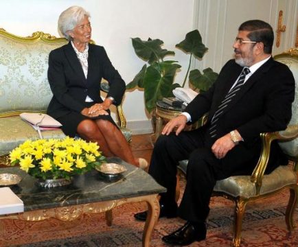 IWF-Chefin Christine Lagarde und der ägyptische Präsident Mohammed Mursi