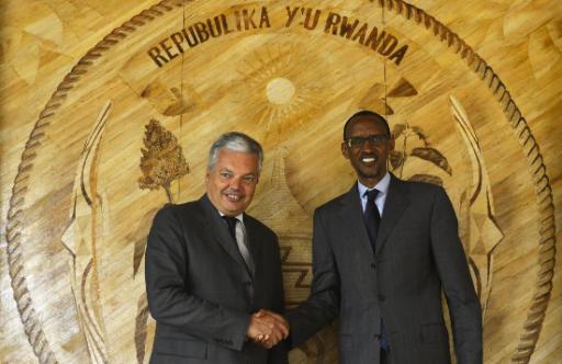 Außenminister Didier Reynders mit dem ruandischen Präsidenten Paul Kagame