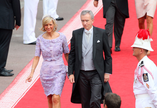 Bernard Arnault mit Gattin Hélène Mercier-Arnault bei der Fürstenhochzeit in Monaco