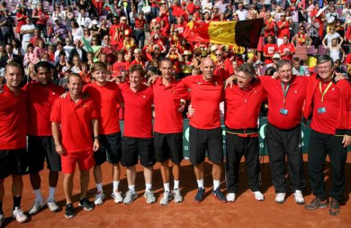 Euphorie bei der belgischen Tennismannschaft