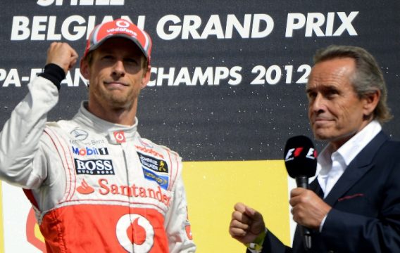 Jenson Button mit Rennsportlegende Jacky Ickx