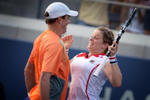 Kim Clijsters und der Amerikaner Bob Bryan