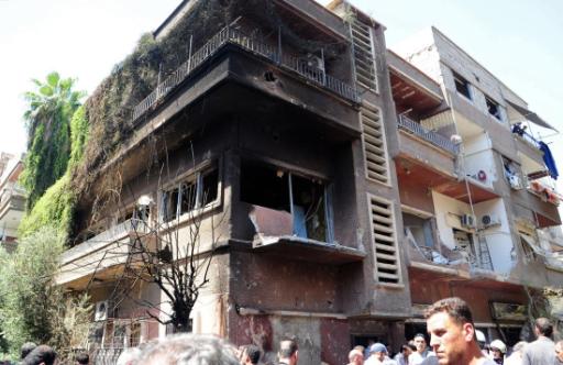Ein zerstörtes Gebäude in der syrischen Hauptstadt Damaskus