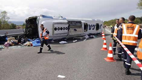 Busunfall in Südfrankreich