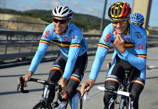 Philippe Gilbert und Tom Boonen beim Training