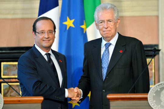 Drittes Treffen in wenigen Monaten: Frankreichs Präsident François Hollande und Italiens Premier Mario Monti