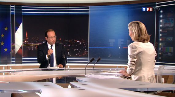 Frankreichs Präsident François Hollande bei TF1
