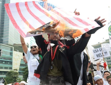Anti-amerikanische Demo in Jakarta