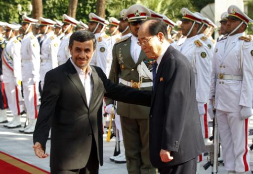 Irans Präsident Mahmud Ahmadinedschad und Nordkoreas zeremonielles Staatsoberhaupt Kim Yong Nam