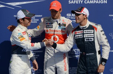 Spitzentrio: Kobayashi, Button und Maldonado