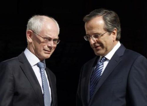 EU-Ratspräsident Herman Van Rompuy und Griechenlands Ministerpräsident Antonis Samaras