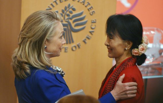 US-Hillary Clinton und Aung San Suu Kyi in Washington DC