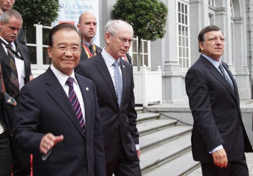 Chinas Regierungschef Wen mit Ratspräsident Van Rompuy und Kommissionspräsident Barroso