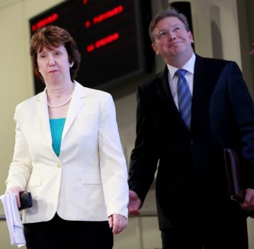 Catherine Ashton und Stefan Füle