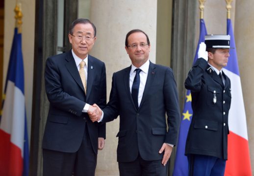 Ban Ki Moon zu Besuch bei François Hollande