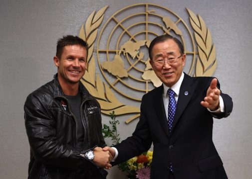 Felix Baumgartner zu Gast bei Ban Ki Moon