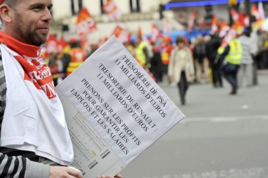 Französische Gewerkschafter protestieren gegen Sparpläne
