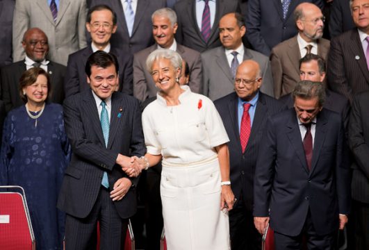 Jahrestagung in Tokio: IWF-Chefin Lagarde mit Japans Finanzminister Koriki Jojima