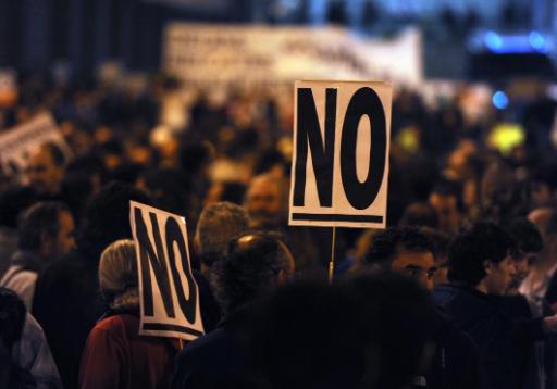 Massenkundgebung gegen Sparmaßnahmen in Madrid