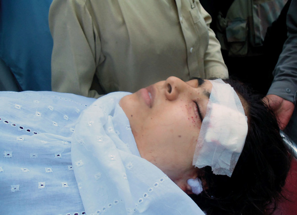 Die 14 Jahre alte pakistanische Aktivistin Malala Yousafzai (9.10.)