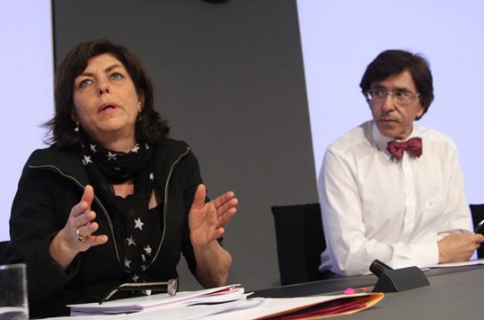 Zwischen CDH und PS (Bild: Joëlle Milquet und Elio Di Rupo) ist die Atmosphäre äußerst angespannt