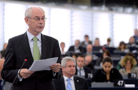 EU-Ratspräsident Herman Van Rompuy in Straßburg