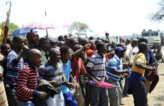 Streikende Minenarbeiter