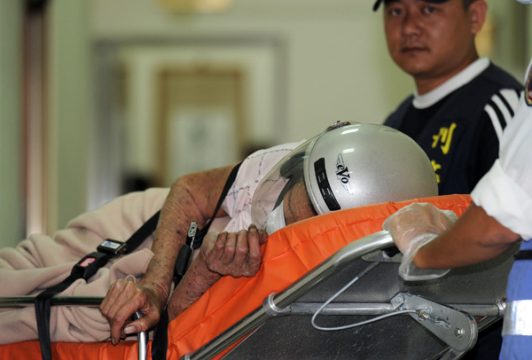 Feuer in einem Krankenhaus in Tainan, Süd-Taiwan