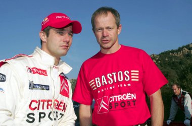 Mit Sébastien Loeb: Bruno Thiry als Citroën-Wetterexperte bei der Rallye Italia (30.9.04)