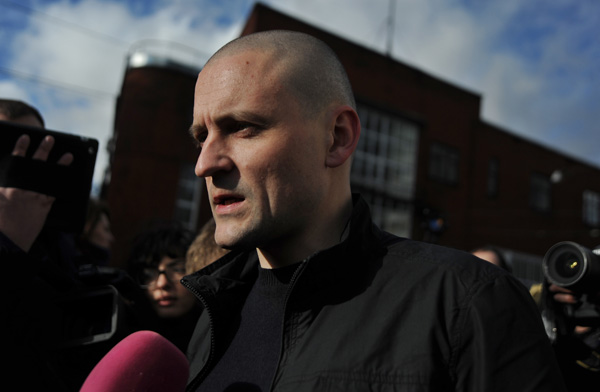 Oppositionsführer Sergej Udalzow in Moskau