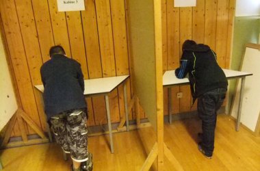 "Wahlbüro" an der Bischöflichen Schule in St. Vith
