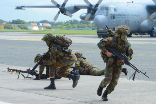 Belgische Soldaten bei einer Übung