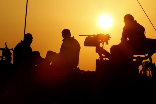 Israelische Soldaten an der Grenze zu Gaza