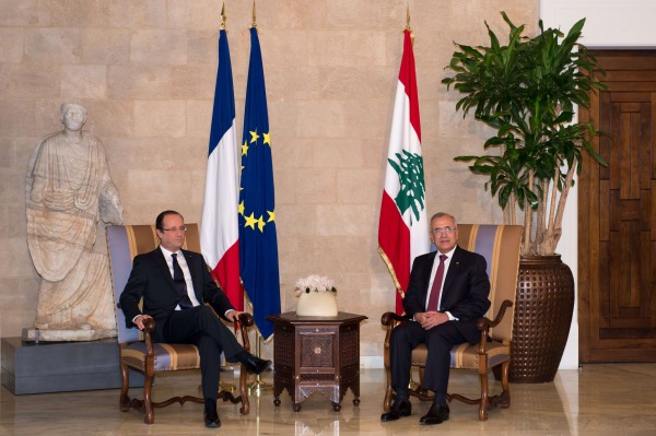 François Hollande mit dem libanesischen Präsidenten Michel Suleiman