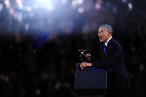 US-Präsident Obama bei seiner Rede nach dem Sieg bei den Wahlen