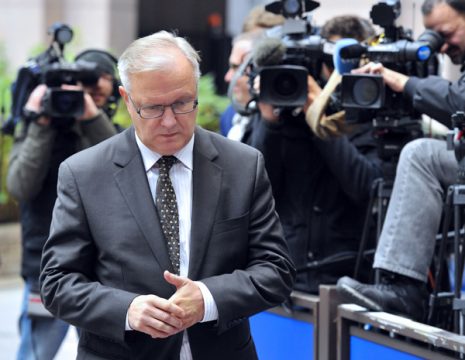 EU-Währungskommissar Olli Rehn bei der Ankunft in Brüssel
