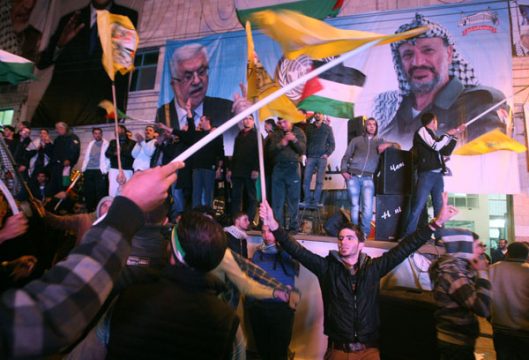 Die Palästinenser feiern ihre Anerkennung als Staat durch die UNO