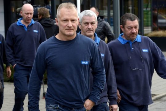 Niedergeschlagene Arbeiter von Philips in Turnhout