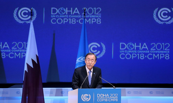 UN-Generalsekretär Ban Ki Moon in Doha