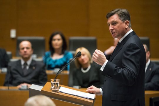 Sloweniens Präsident Borut Pahor bei seiner Antrittrede im Parlament